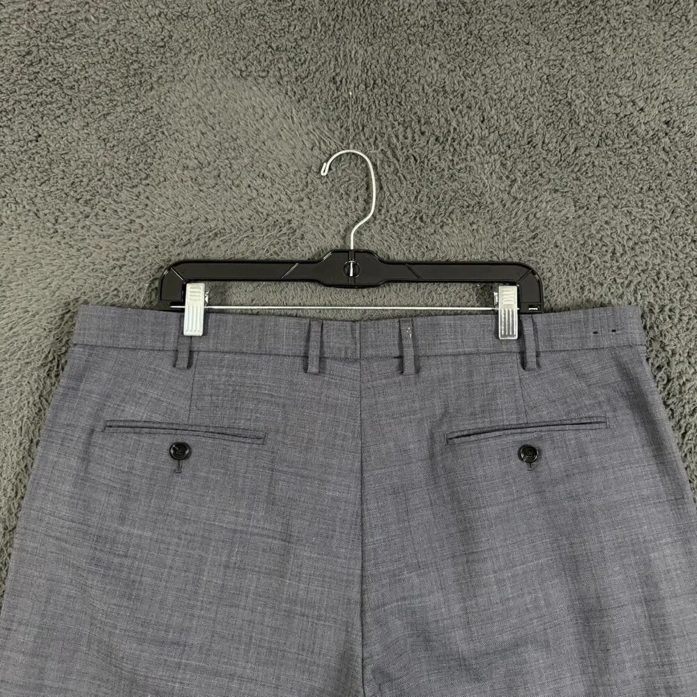 J Crew Dress Pants Mens 38x32 Gray Bowery Slim Fit Four Season Wool Stretch